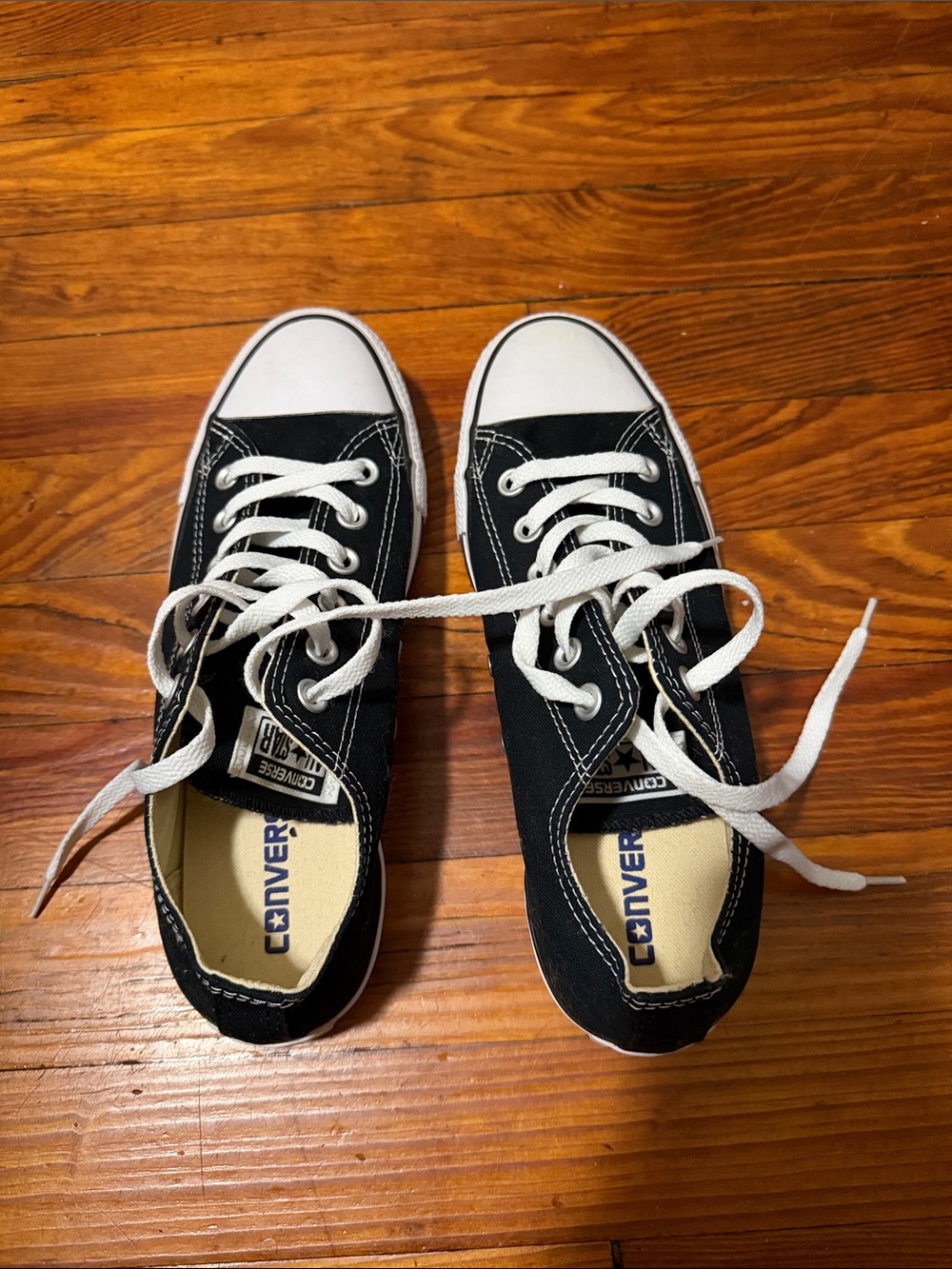 New Converse Black and White Low-Top Canvas Sneakers
